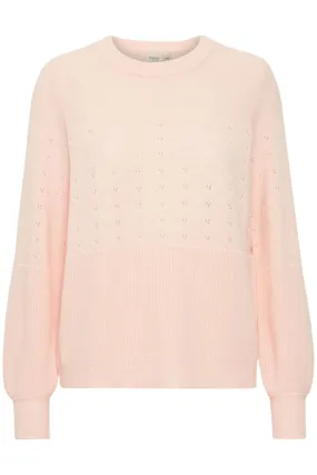 4175- Knitted Jumper- Beige- Pink