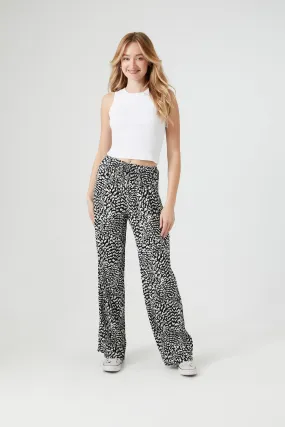 Abstract Print Drawstring Straight Leg Pant