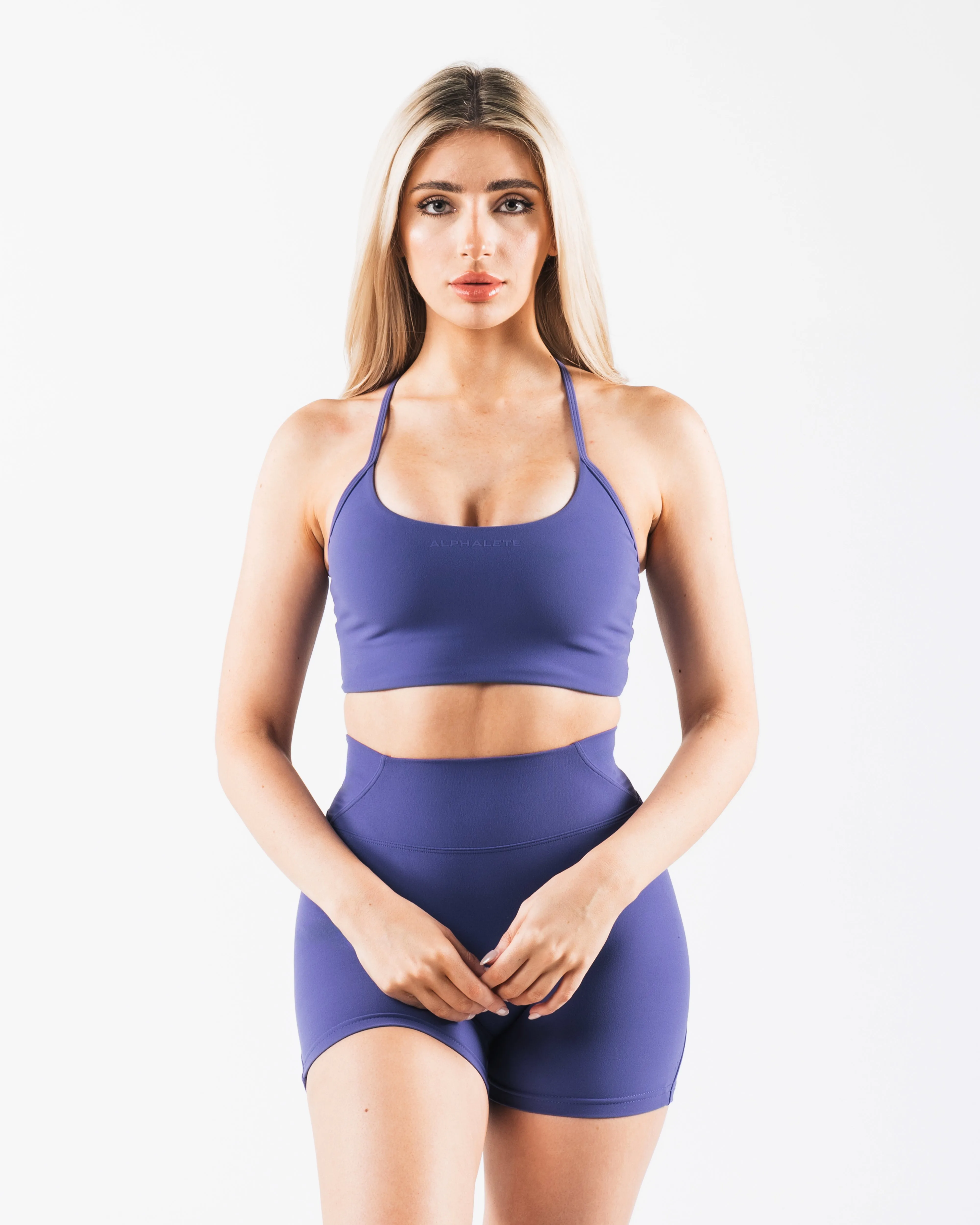 Aura Strappy Longline Bra - Arctic Sky