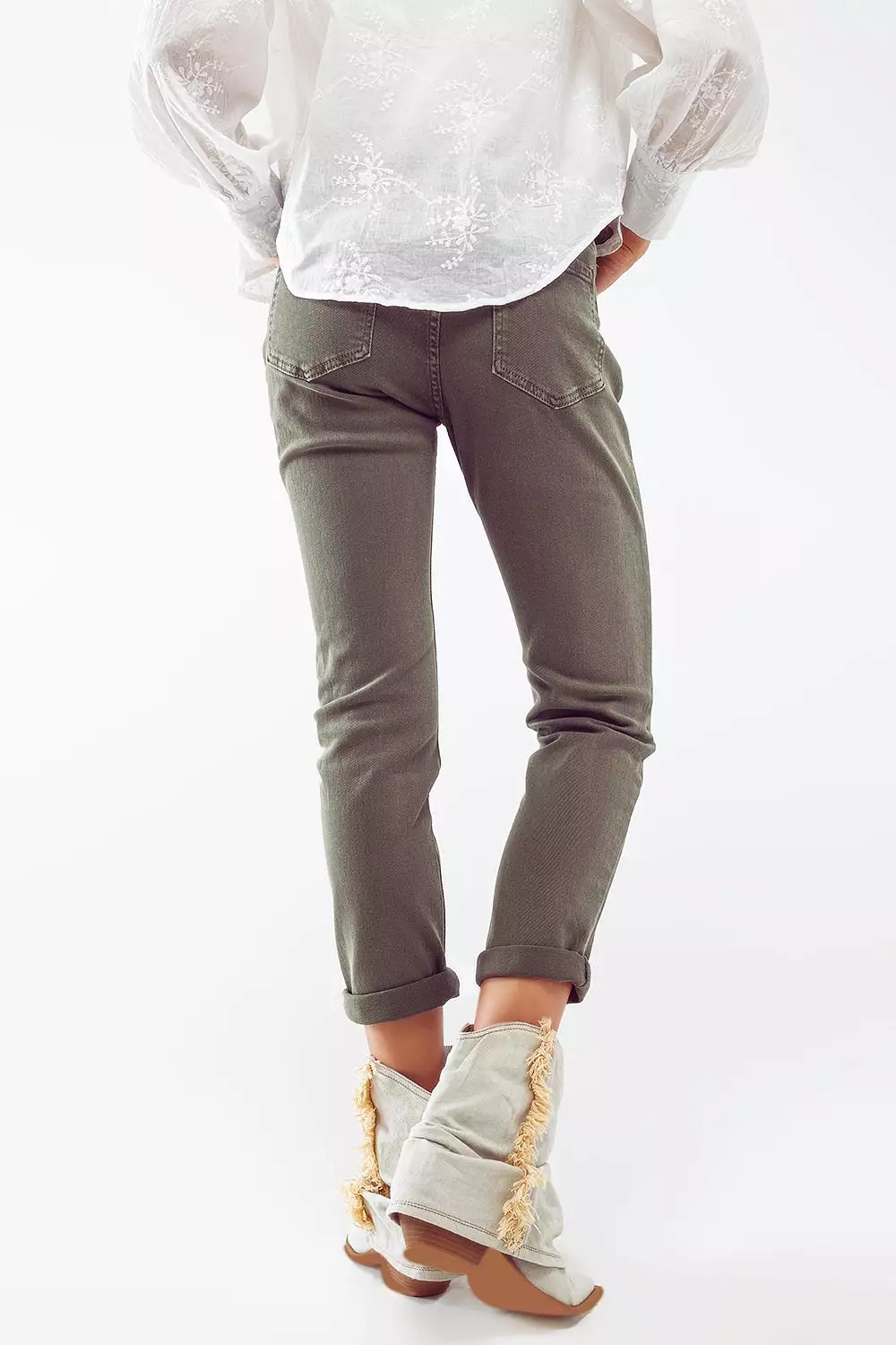 Basic Skinny Jeans in Army Green