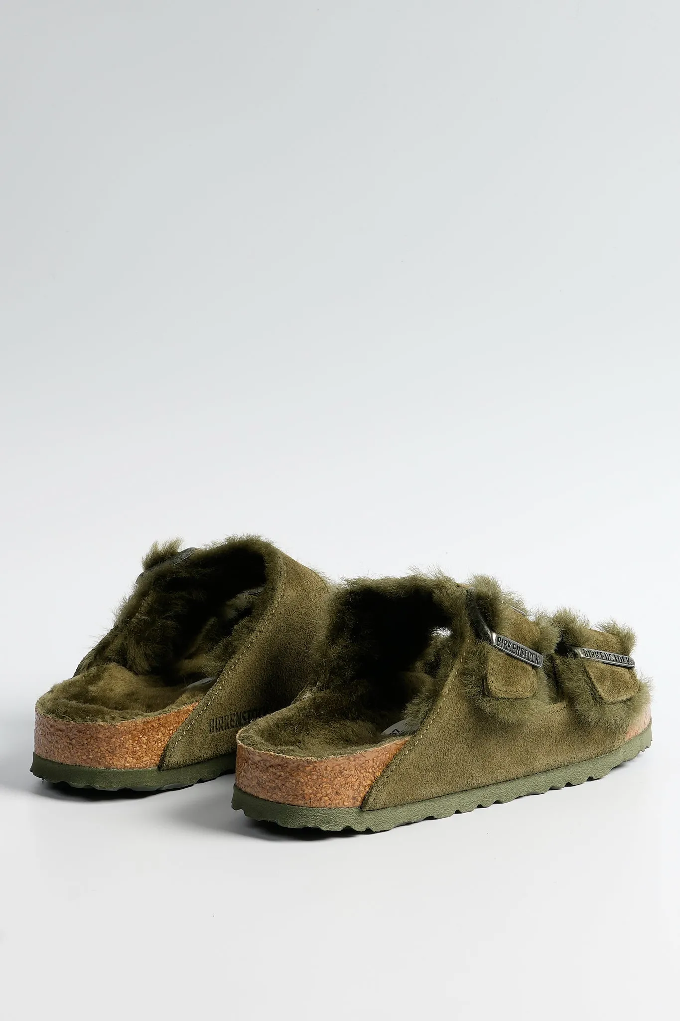 Birkenstock Ciabatta Arizona Shearling Verde Donna