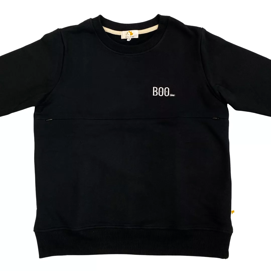 BOO(bies) Nursing Sweatshirt With TwinZip – Badge-Style Embroidery