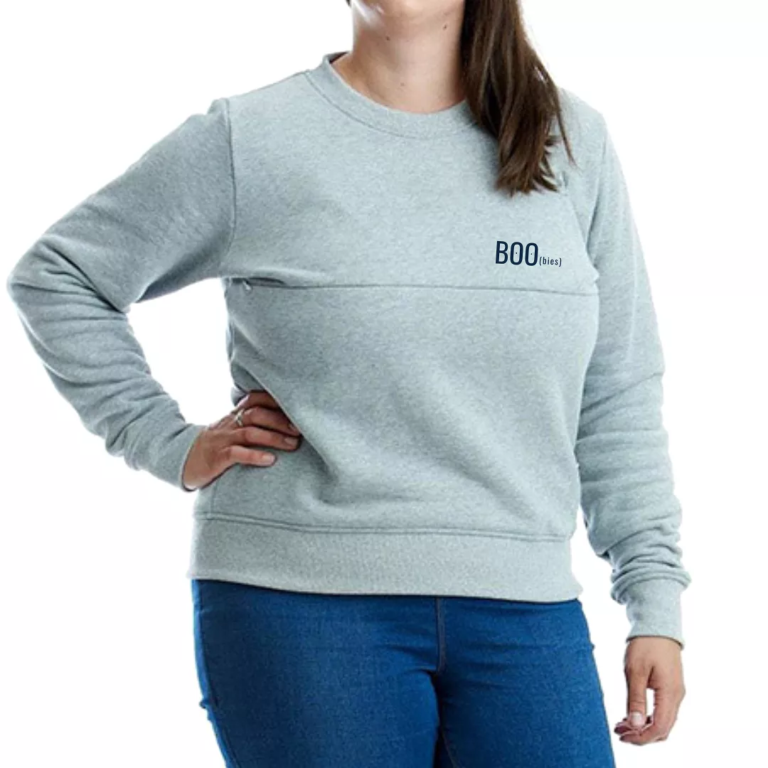 BOO(bies) Nursing Sweatshirt With TwinZip – Badge-Style Embroidery