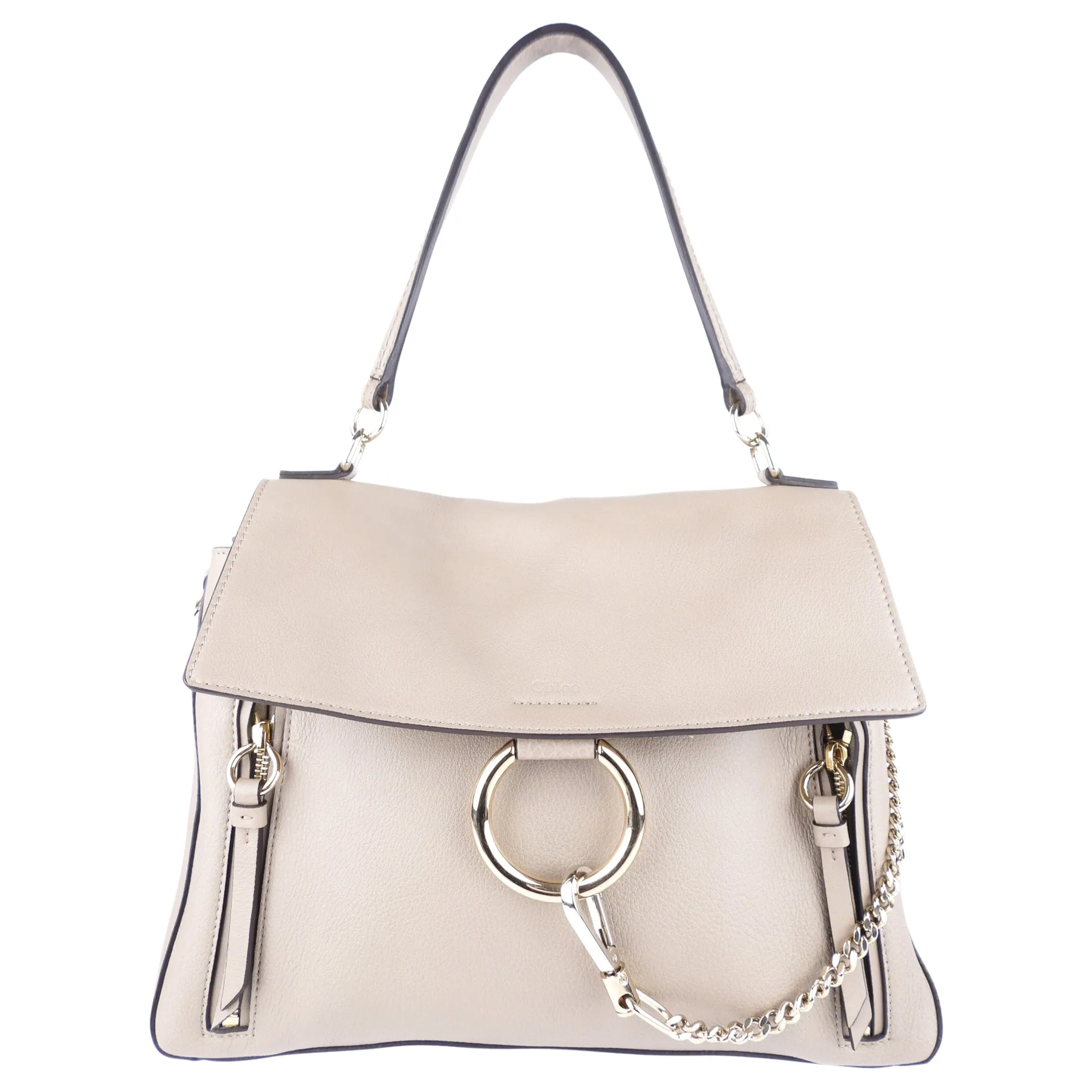 Chloe Medium Faye Day Grey Calfskin Two Way Shoulder Bag