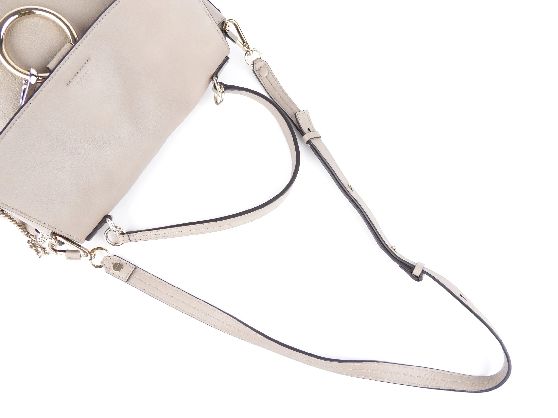 Chloe Medium Faye Day Grey Calfskin Two Way Shoulder Bag