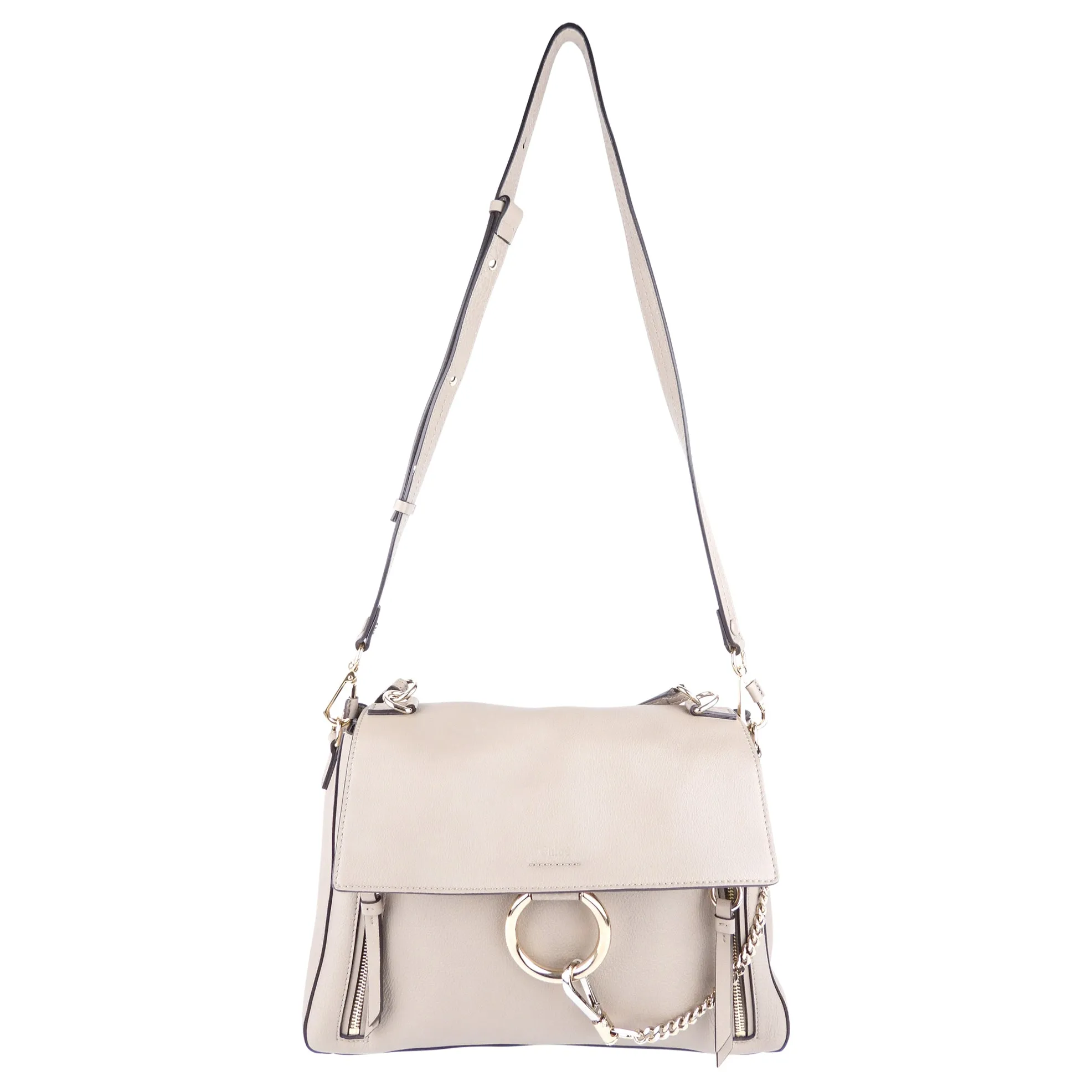 Chloe Medium Faye Day Grey Calfskin Two Way Shoulder Bag