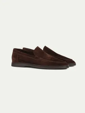 Chocolate Yacht Loafer with Lamb Shearling Footbed