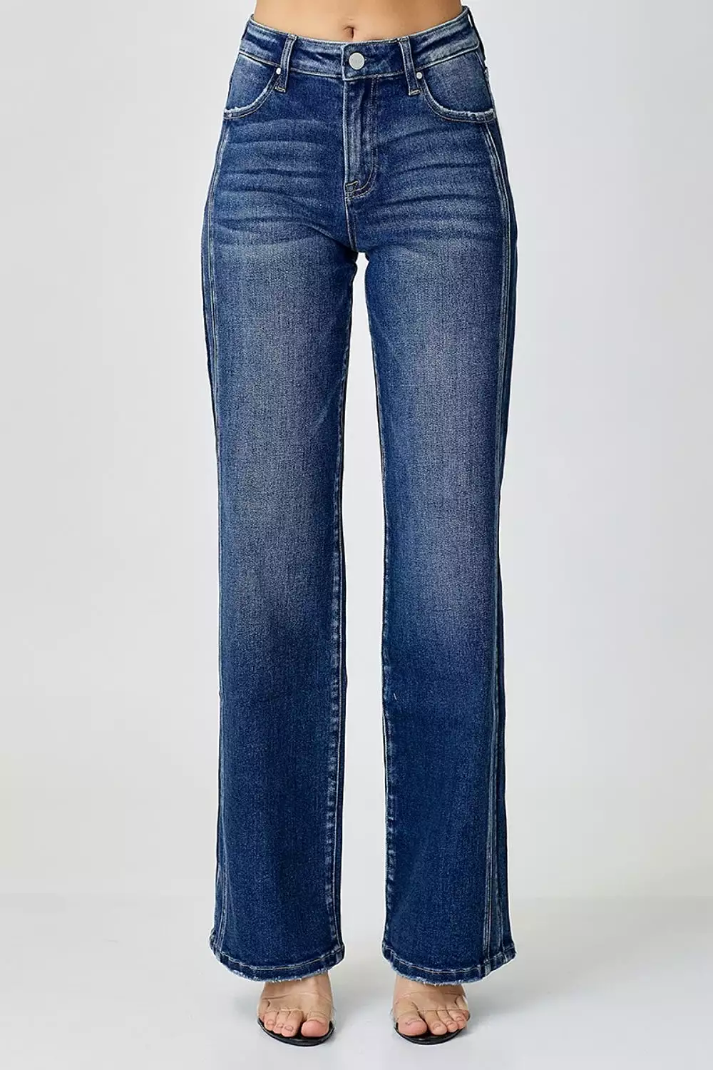 Classic Blue Mid Rise Straight Jeans