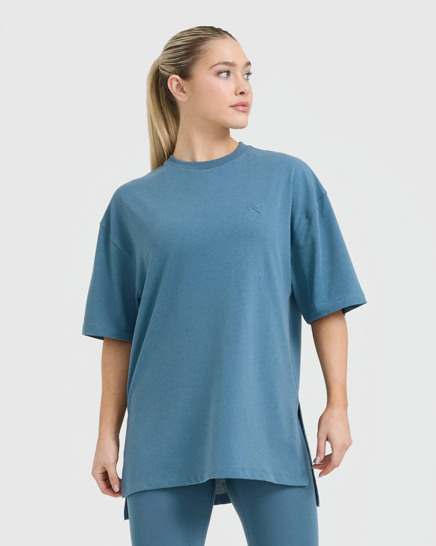 Classic Longline T-Shirt | Moonstone Blue