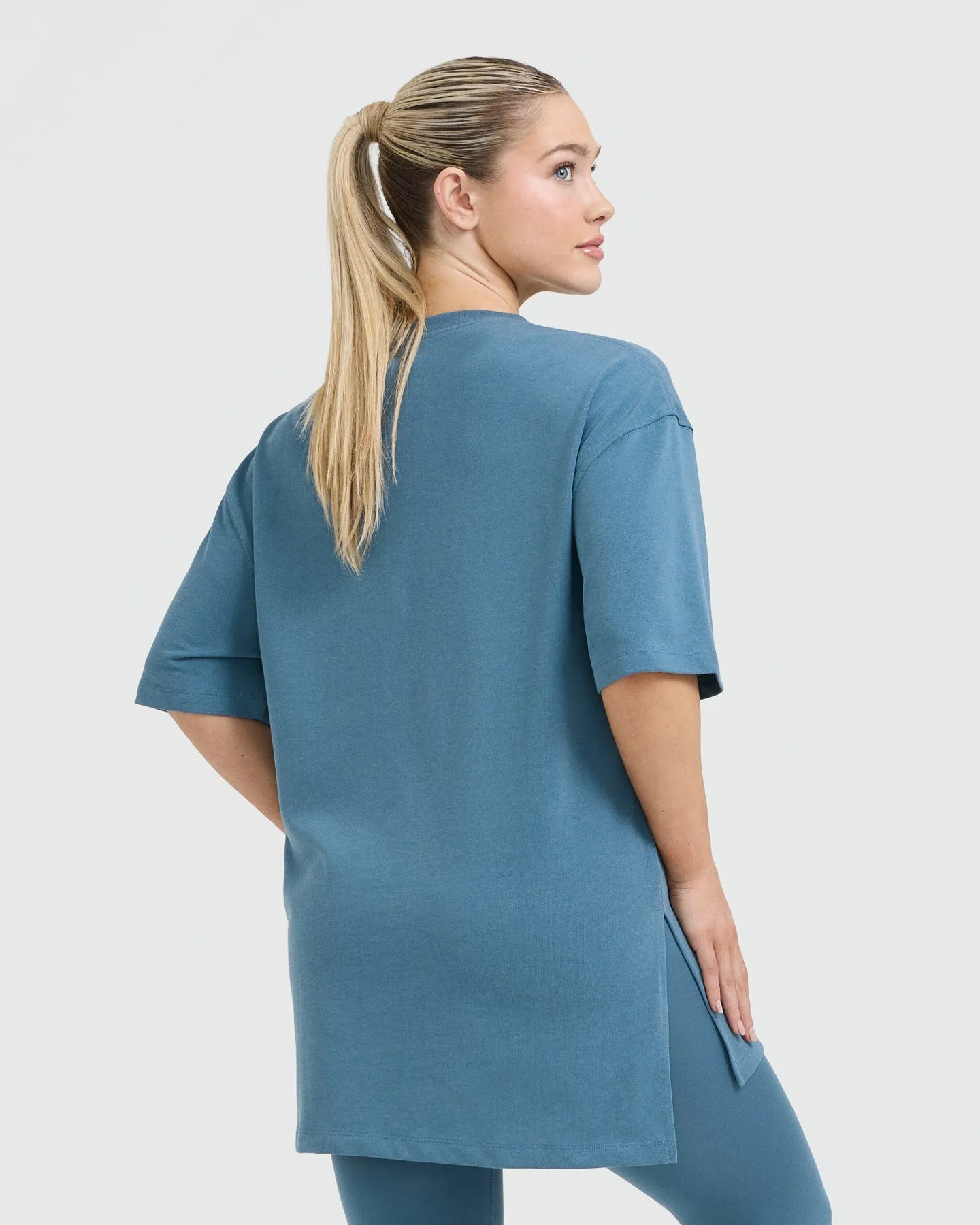 Classic Longline T-Shirt | Moonstone Blue