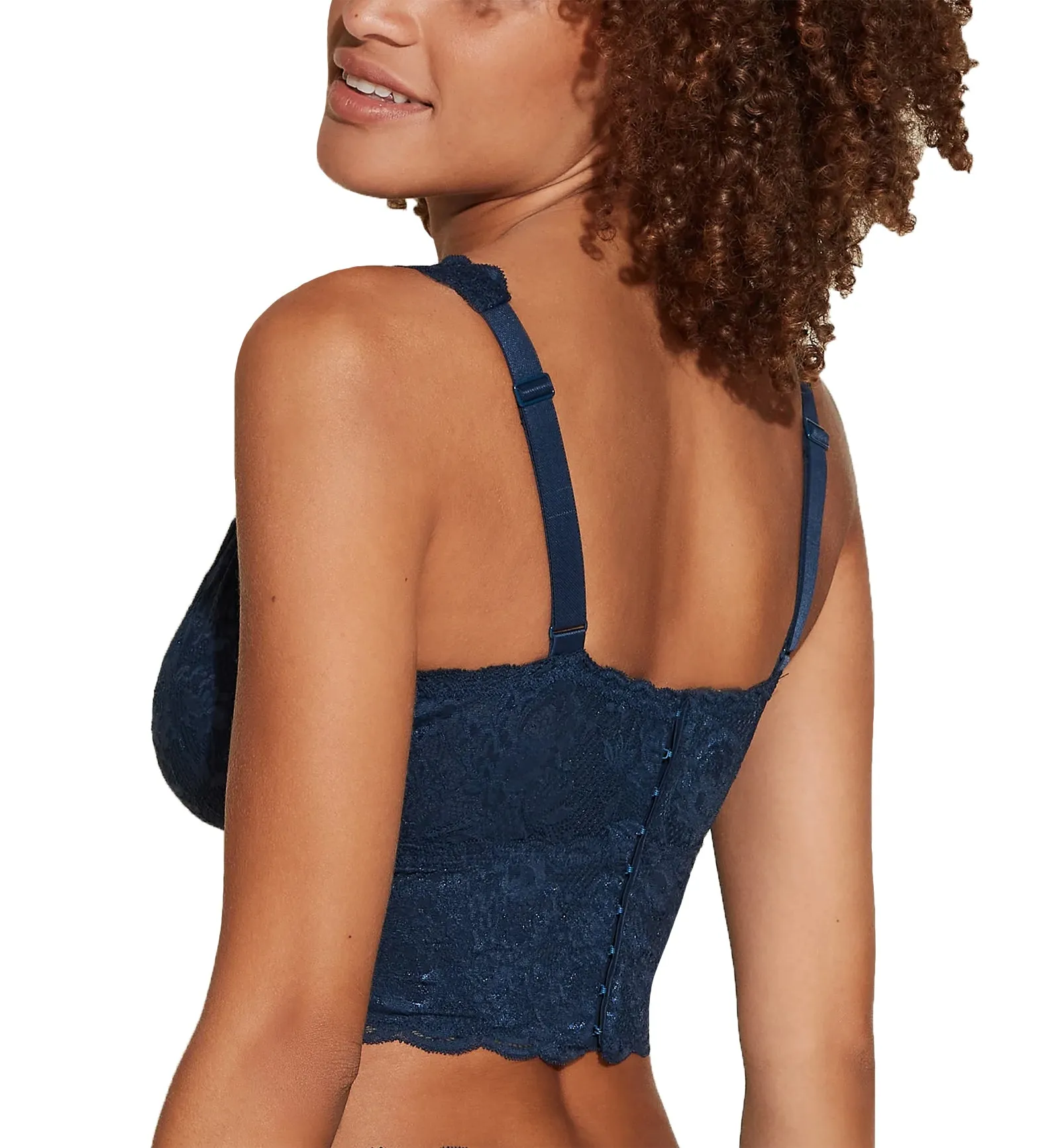 Cosabella Never Say Never CURVY Plungie Longline Bralette (NEVER1385) - Navy Blue