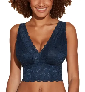 Cosabella Never Say Never CURVY Plungie Longline Bralette (NEVER1385) - Navy Blue