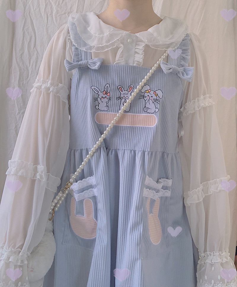 CUTE RABBIT CORDUROY DRESS BY71132