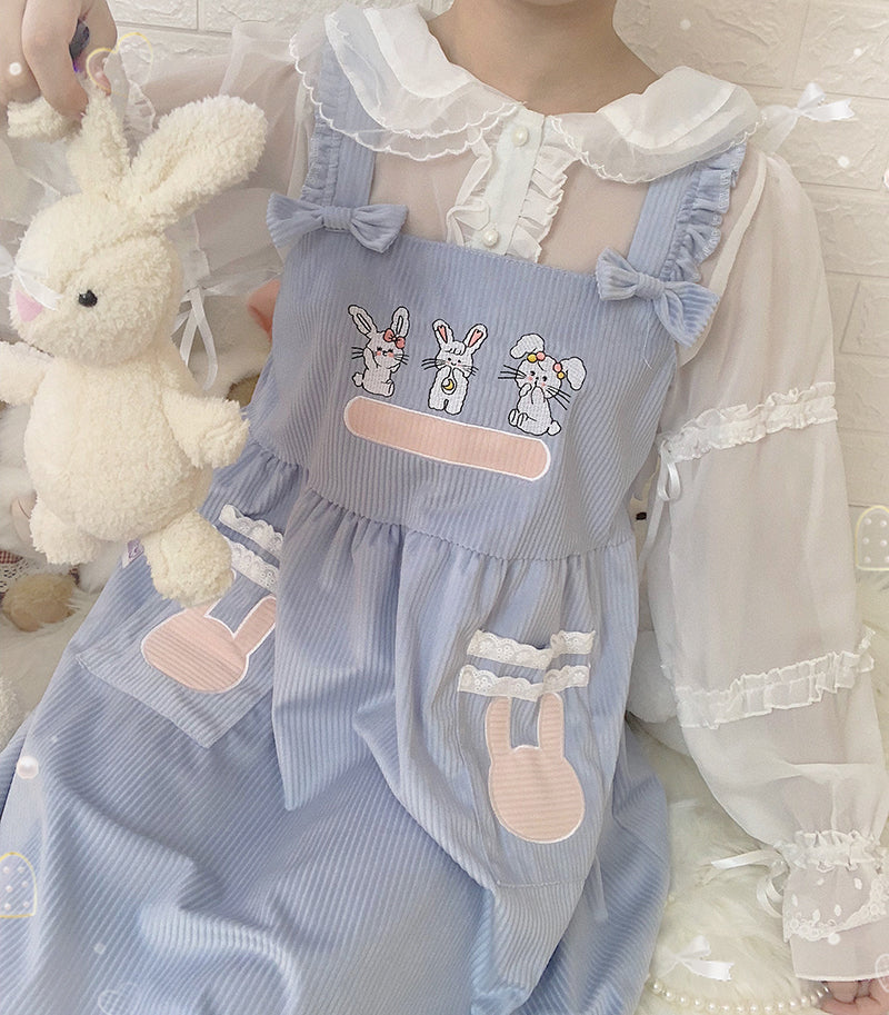 CUTE RABBIT CORDUROY DRESS BY71132