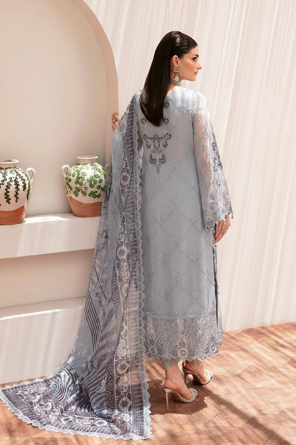 Dastan by Ramsha Embroidered Chiffon Unstitched 3Pc Suit T-209