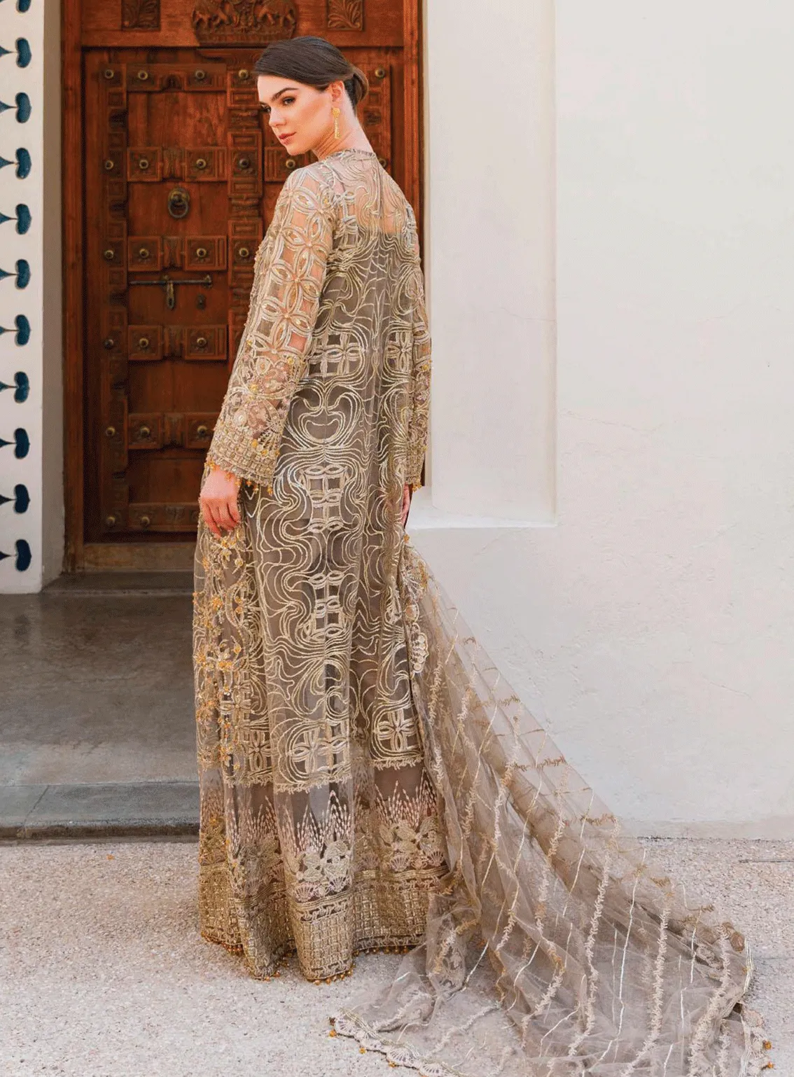 Evara By Elaf Embroidered Net Unstitched 4 Piece Suit - EF23EW EEW-02 SOUK