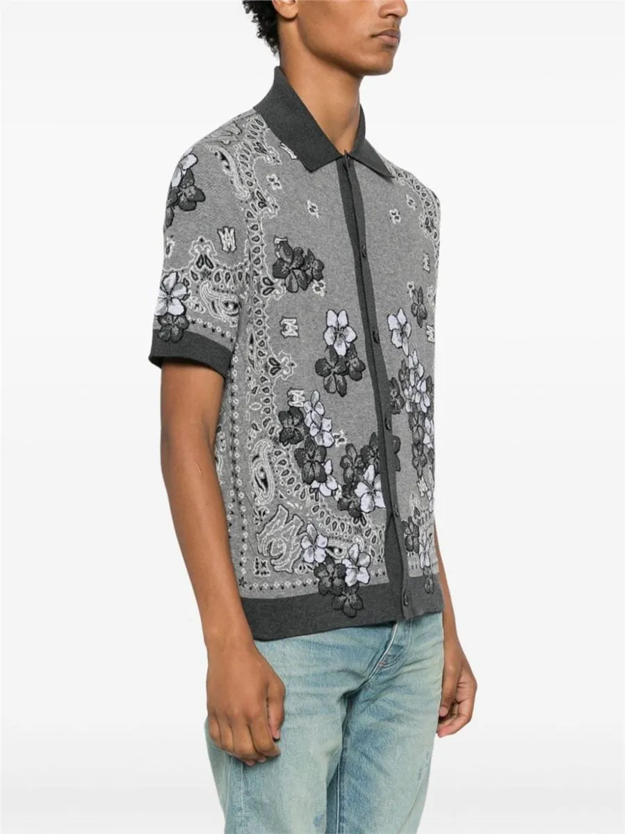 FLORAL-JACQUARD KNITTED SHIRT