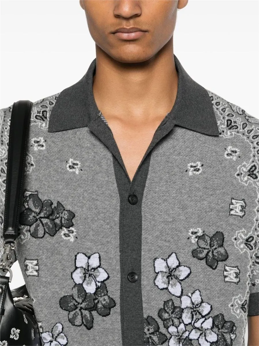 FLORAL-JACQUARD KNITTED SHIRT