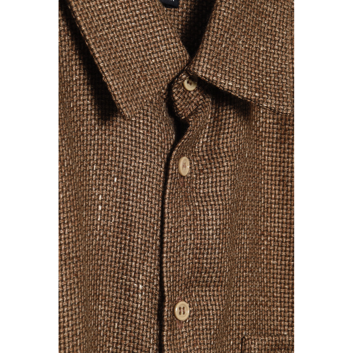 Frank Leder Bronze Weave Wool Shirt brown