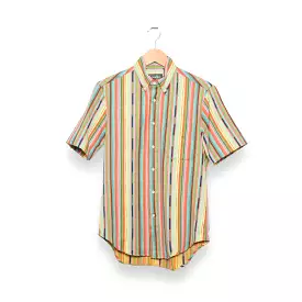 Gitman Brothers Vintage button down shortsleeve playa handwoven dobby stripe