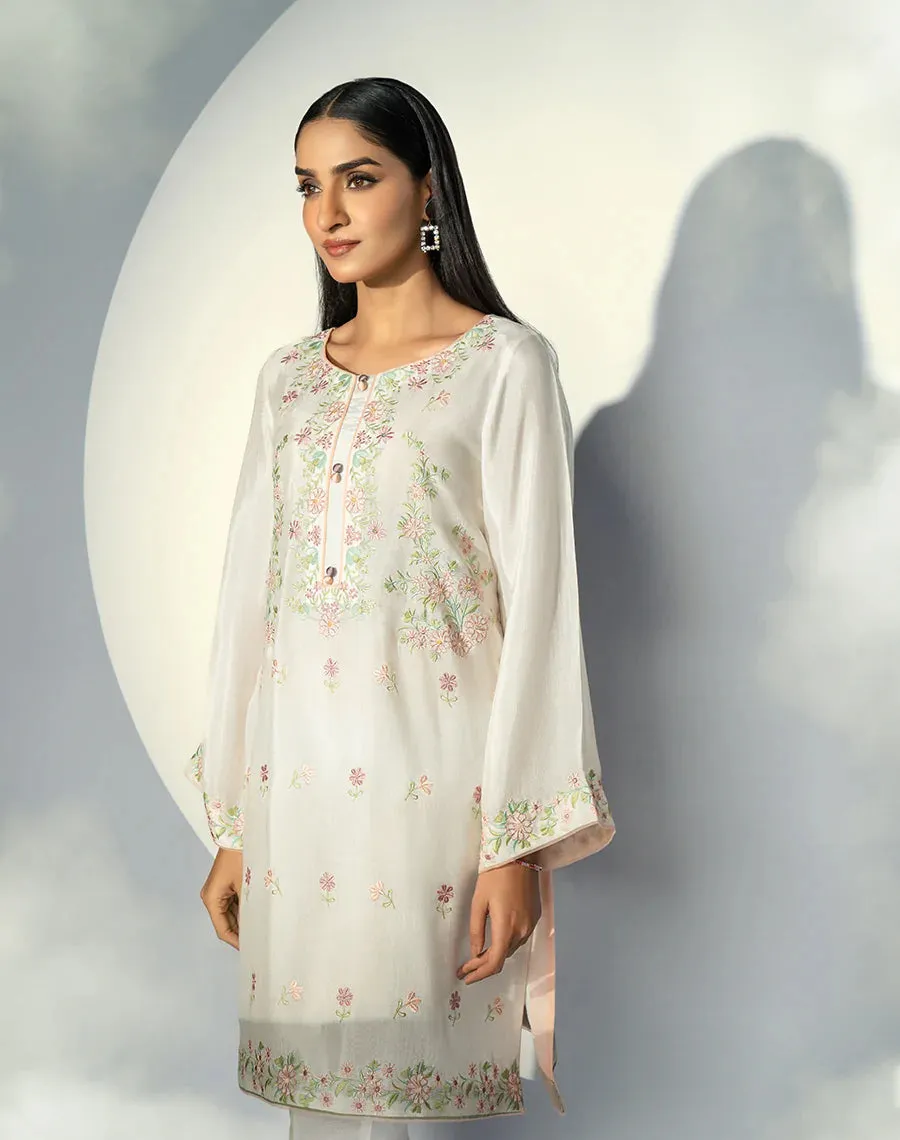 HemStitch Ready to Wear Embroidered 2Pc Silk Suit SE-06 Jasmine