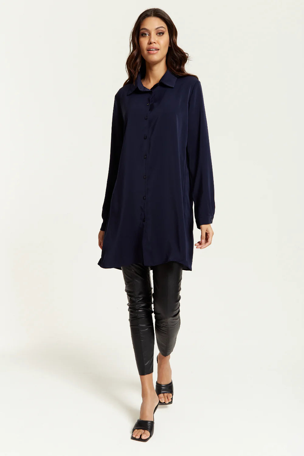 Hoxton Gal Oversized Shirt Tunic With Long Sleeves