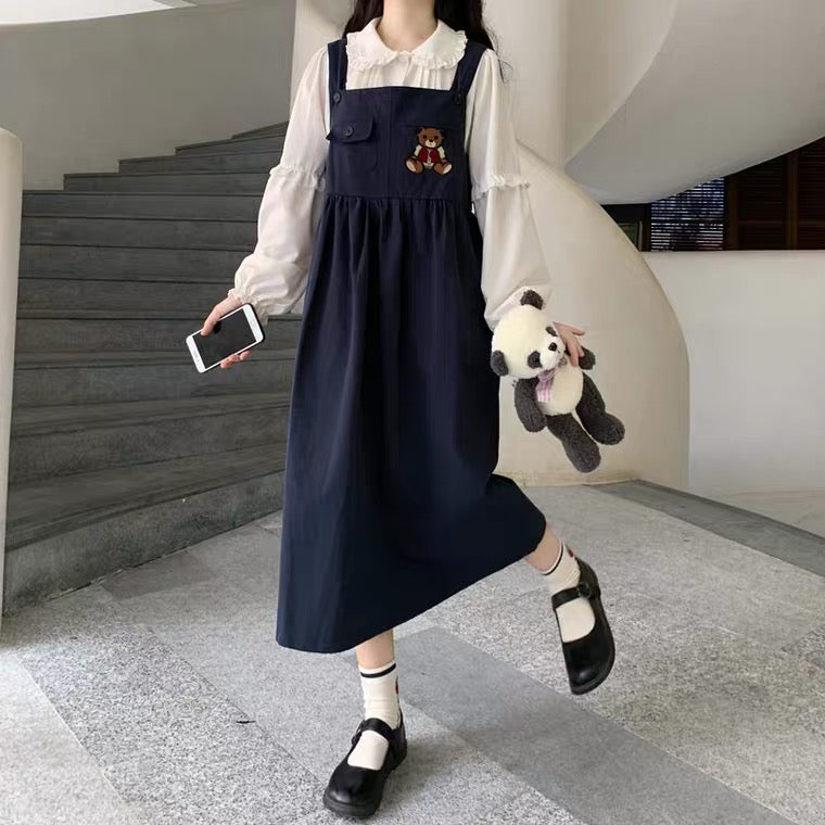 JAPANESE CUTE BEAR SUSPENDERS DRESS BY60046