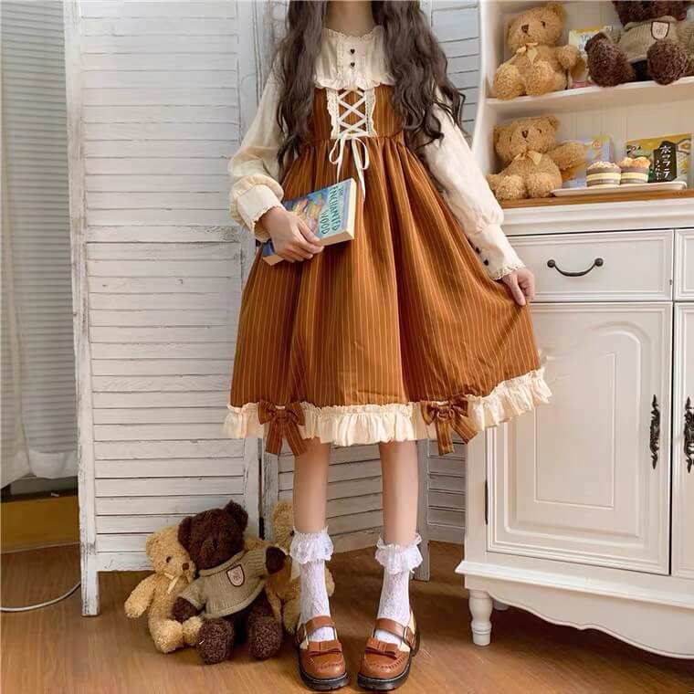 JAPANESE CUTE LOLITA BOW OP DRESS BY90032