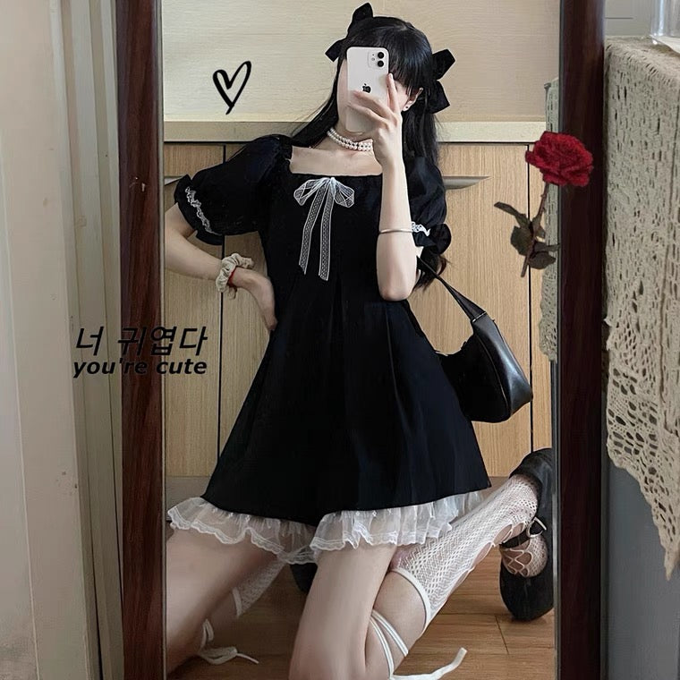 JAPANESE SWEET LOLITA BLACK WAIST DRESS BY90171