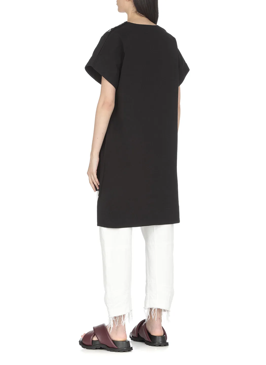 Jil Sander Button Embellished Longline T-Shirt