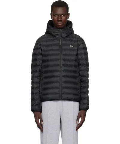 Lacoste Black Zip Puffer Jacket