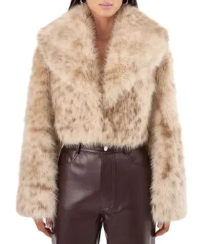 LAMARQUE Danika Leopard Faux Fur Jacket