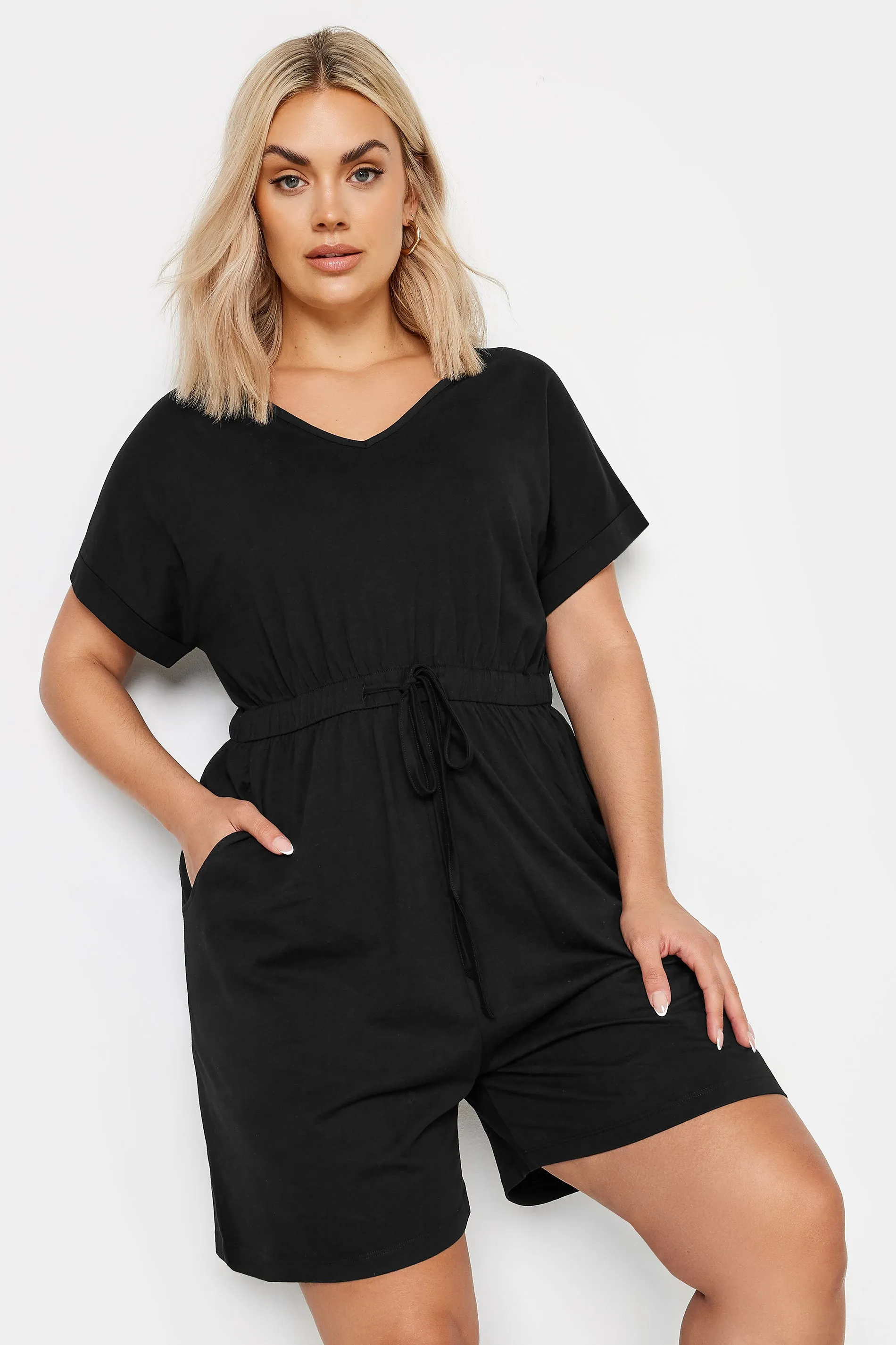 LIMITED COLLECTION Black Drawstring Playsuit