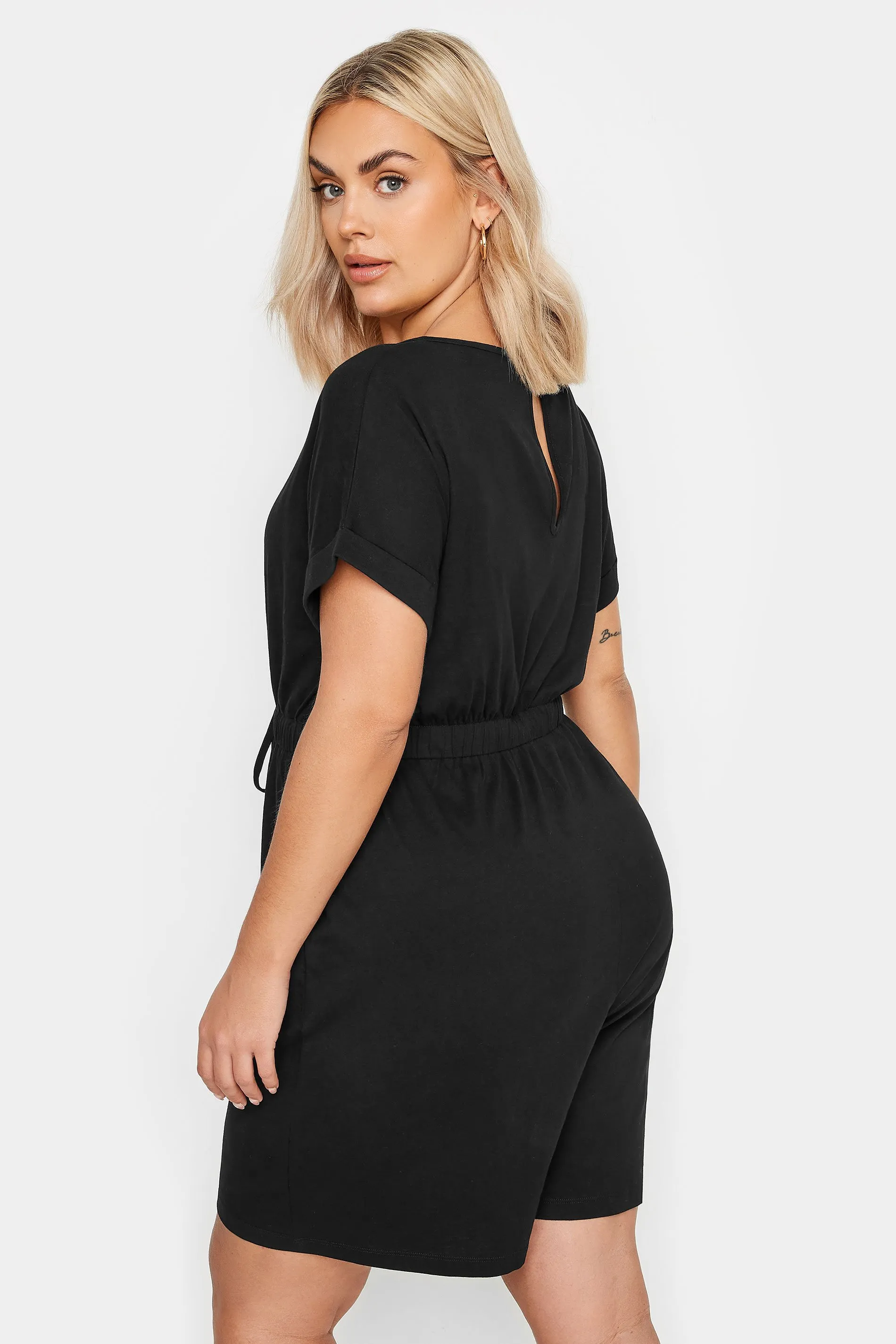 LIMITED COLLECTION Black Drawstring Playsuit