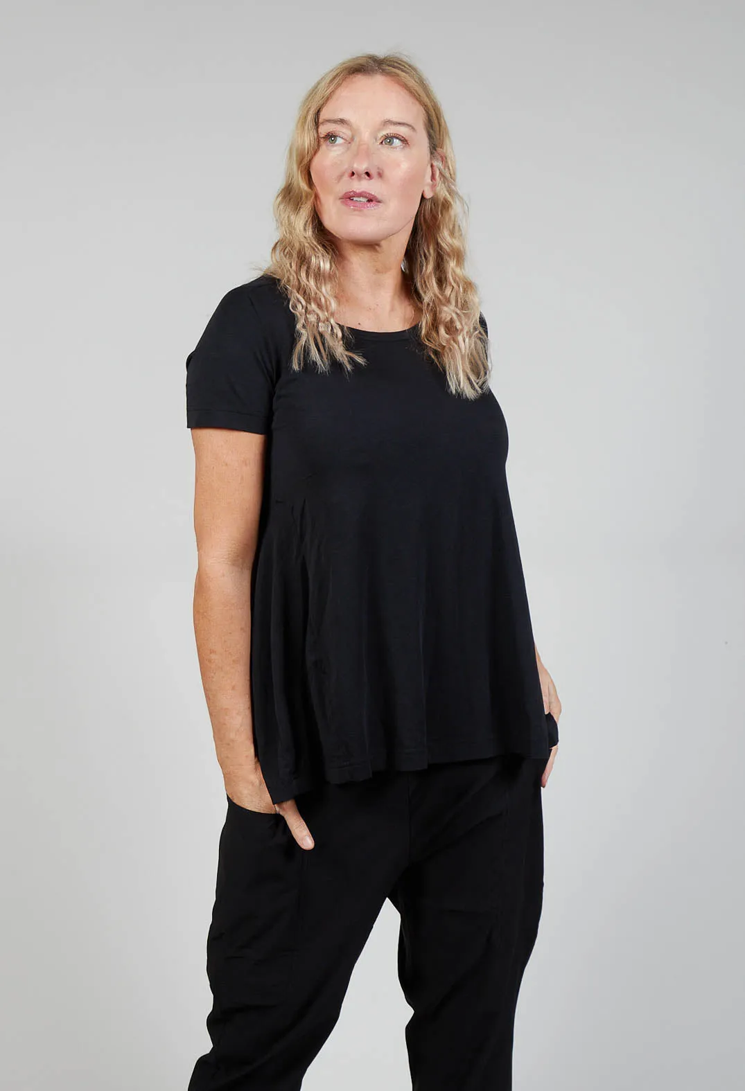 Longline T-Shirt in Black