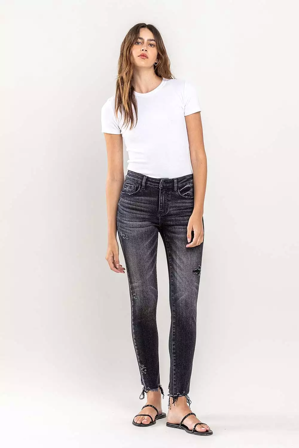 Lovervet Raw Hem Cropped Skinny Jeans