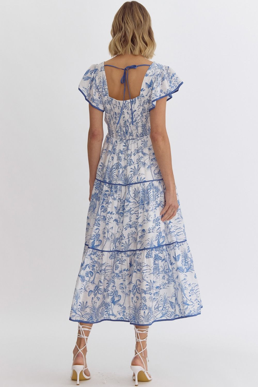 Mable Dress - Blue/White