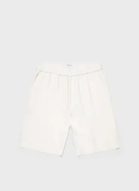 Men's Linen Drawstring Short in White