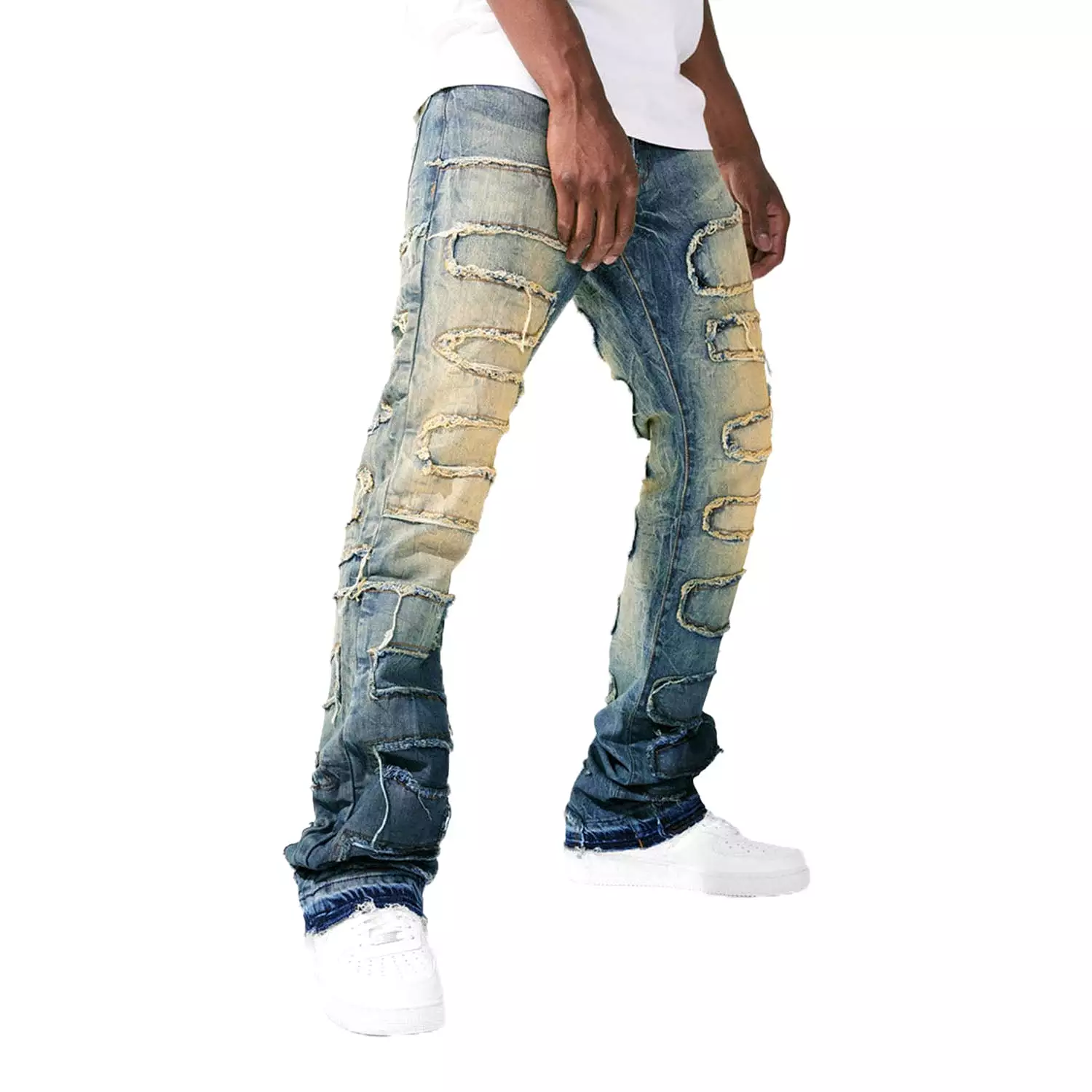 Men's Martin Stacked Python Skinny Denim Pant