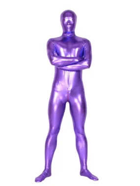 Morph Suit Purple Shiny Metallic Fabric Zentai Suit Unisex Full Body Suit