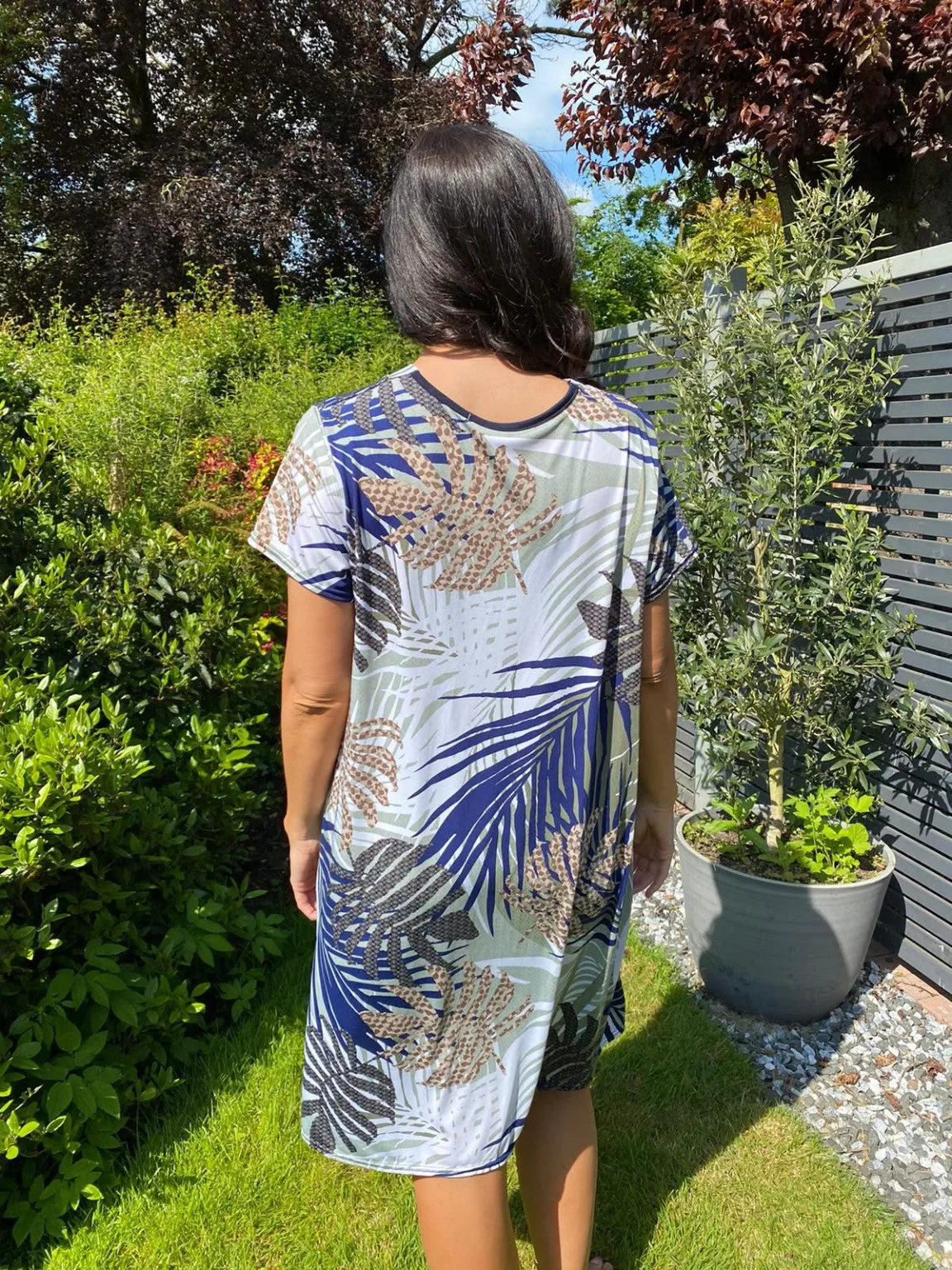 Palm Leaf Tunic Dress Norma