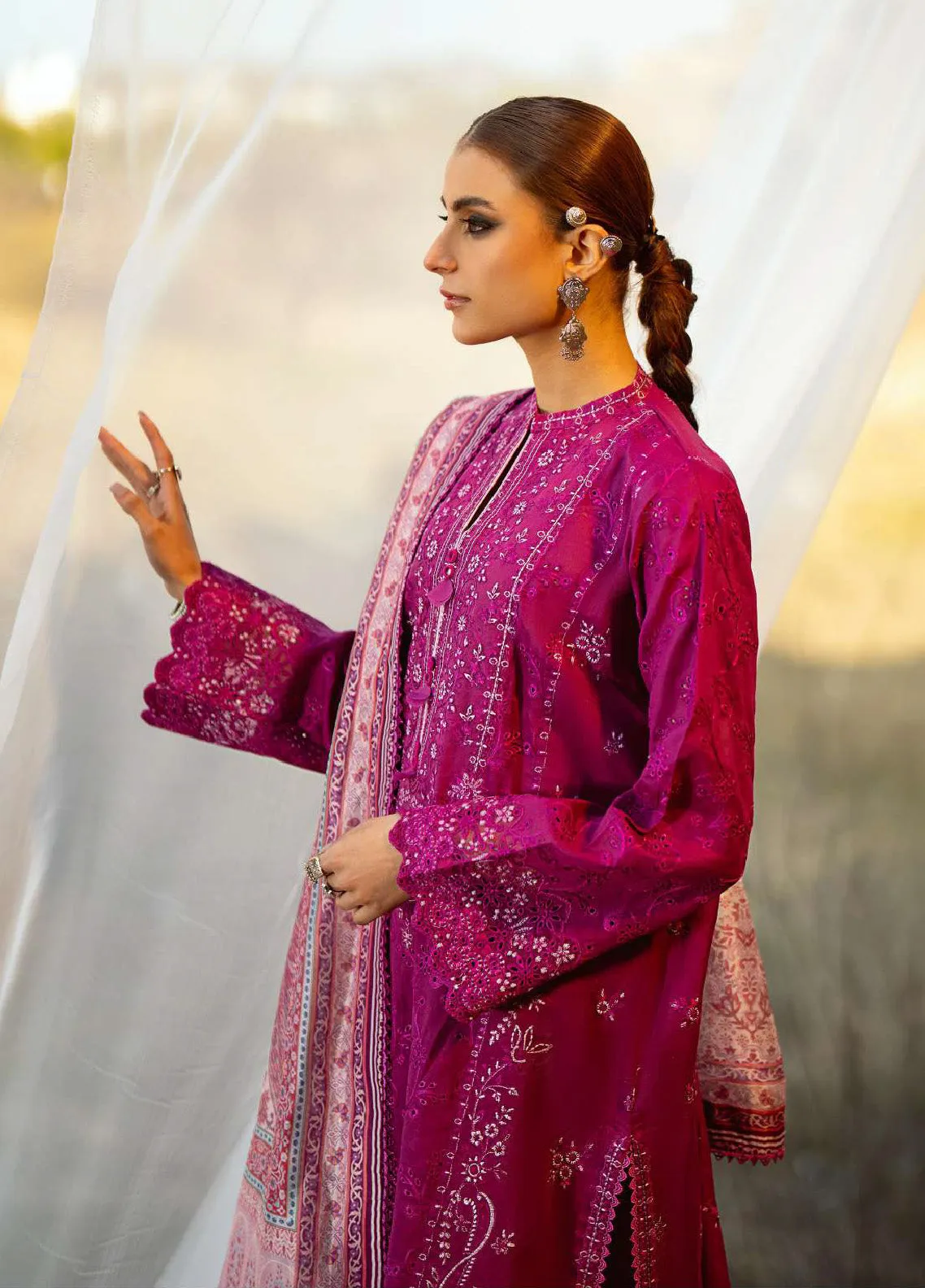 Pardes By Aik Atelier Embroidered Lawn Unstitched 3 Piece Suit - AIK24PL LOOK-04