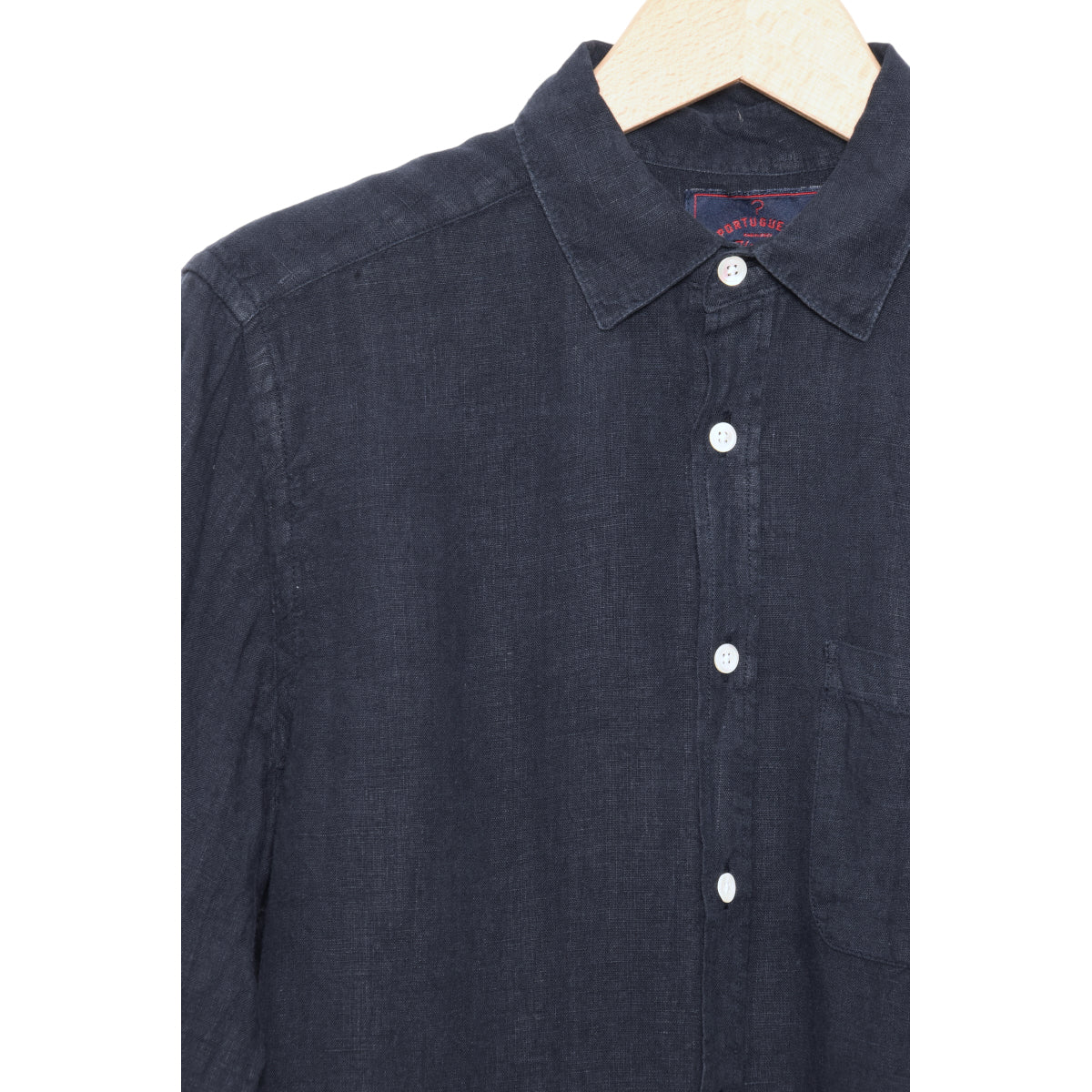 Portuguese Flannel Linen Pocket Shirt navy