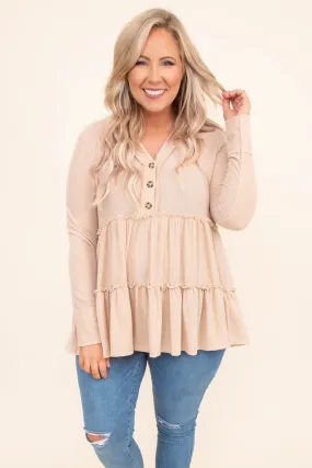 Release The Charm Top, Taupe