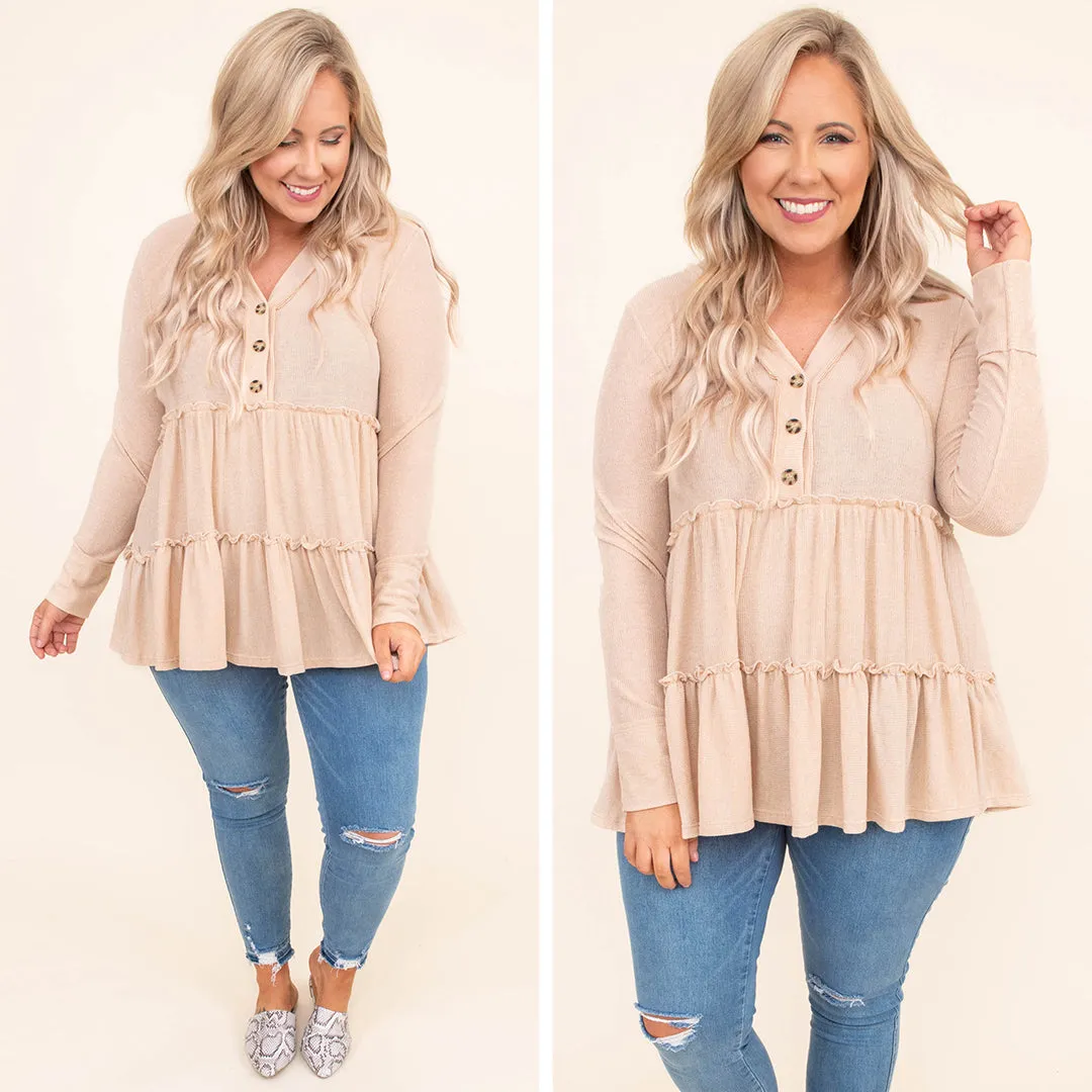 Release The Charm Top, Taupe