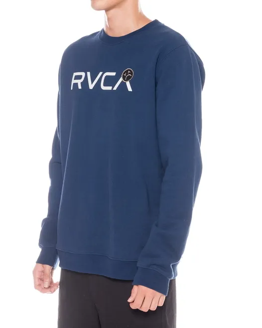 RVCA  |Crew Neck Unisex Long Sleeves Plain Logo Sweatshirts