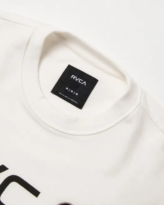 RVCA  |Crew Neck Unisex Long Sleeves Plain Logo Sweatshirts