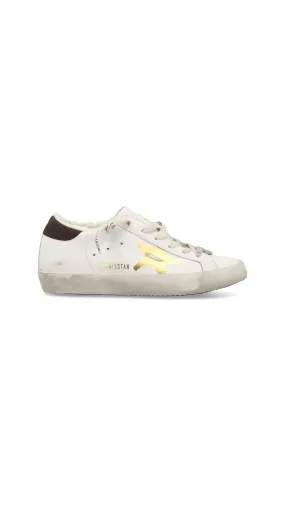 Super-star Sneakers with Shearling Lining - White/Gold