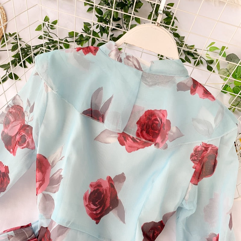 SWEET ROSE PRINT DRESS BY40403