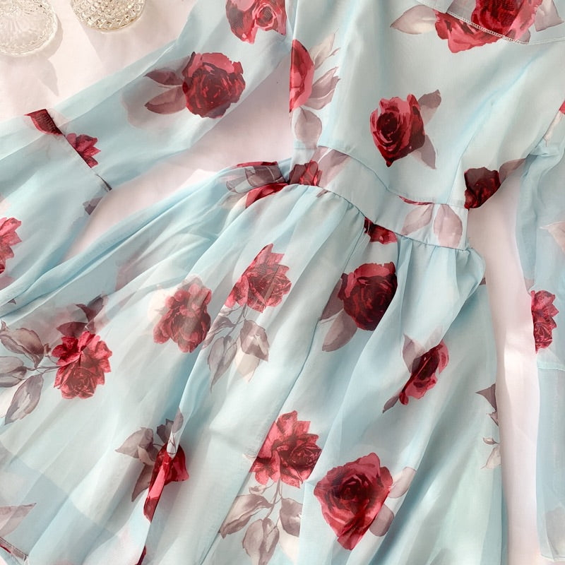 SWEET ROSE PRINT DRESS BY40403